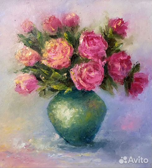 Картина маслом Розы