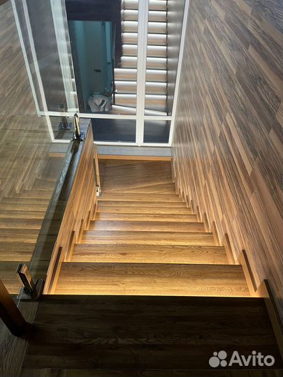 Обшивка лестниц на второй этаж в частном доме