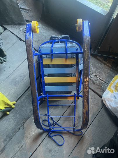 Санки, колесики, спинка