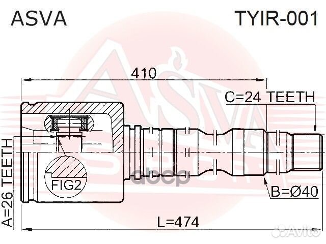 ШРУС комплект tyir-001 asva