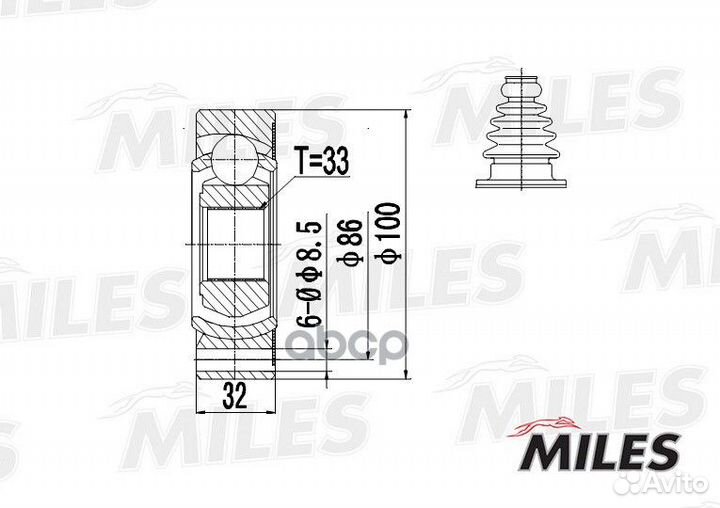 ШРУС внутренний audi 100/80/A4/A6 1.6-2.8 83-00