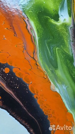 Картины флюид арт осень абстракция
