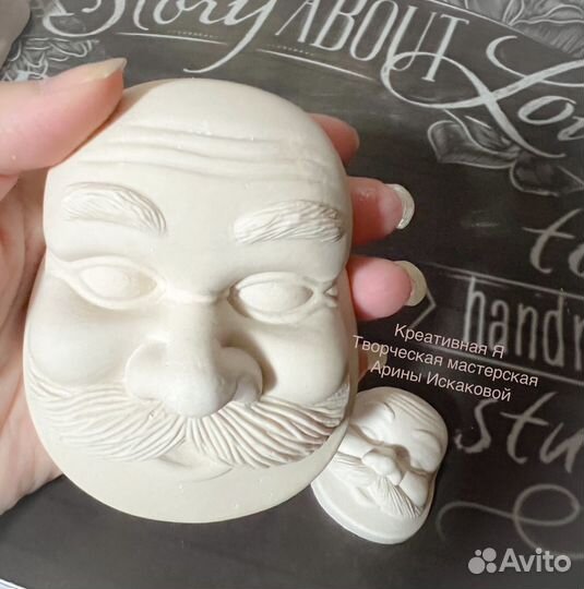 Лица для ватных игрушек. Дед мороз, снегурочка