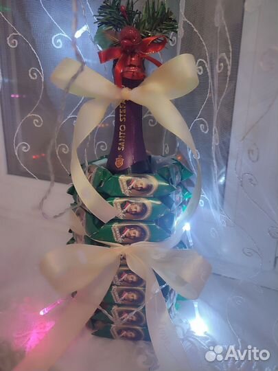 Цветы и конфеты елочка