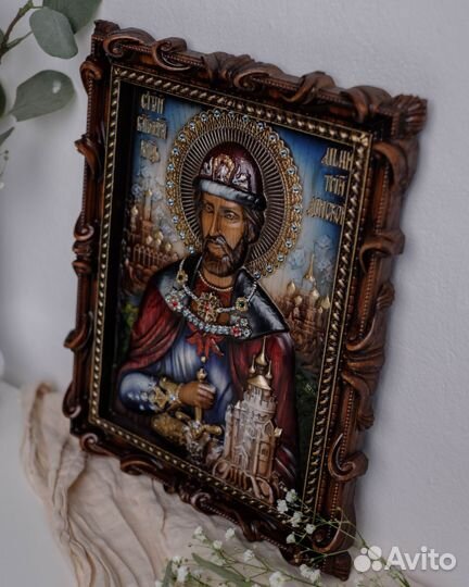 Икона Дмитрия Донского 32х25 см