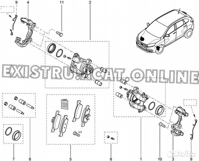 Суппорт тормозной Vaz LADA Xray 21179 2016