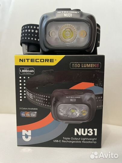 Светодиодный налобный фонарь Nitecore NU31 550