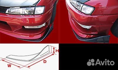 Канарды на передний бампер, универсальные
