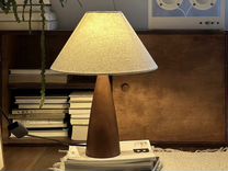 Лампа настольная деревянная с абажуром
