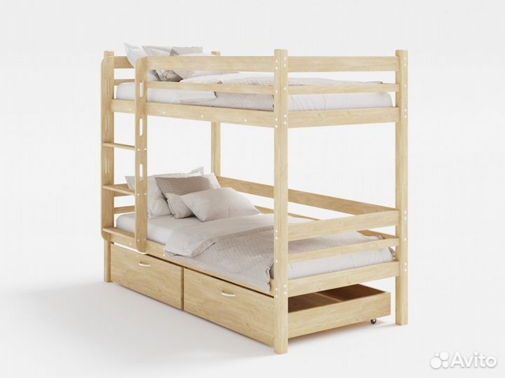 Двухъярусная детская кровать из сосны