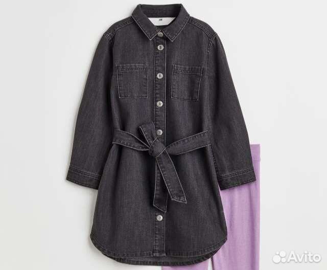 Платье туника джинсовое H&M для девочки 140