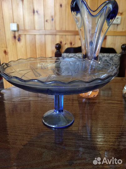 Ваза Купоросное стекло СССР