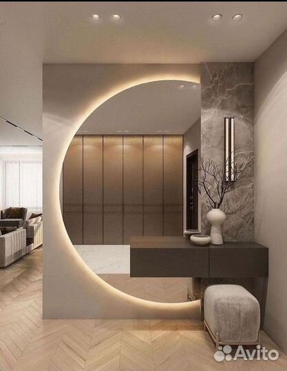 Парящее зеркало с подсветкой