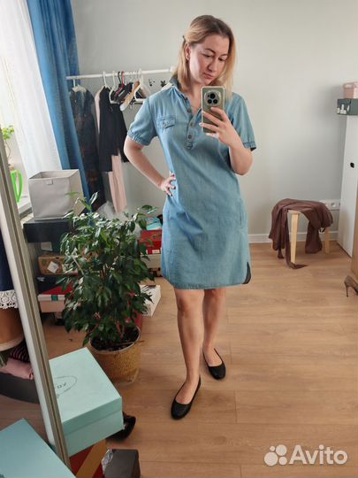 Джинсовое платье женское 42 44 46