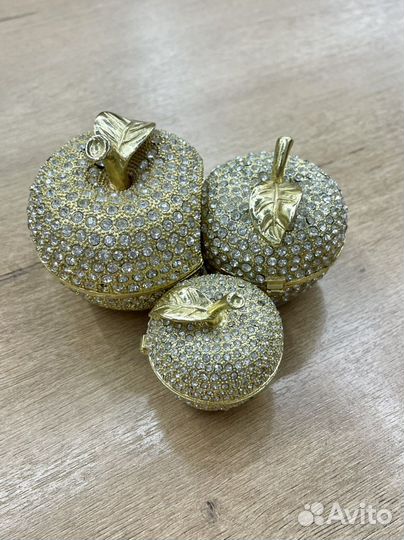 Шкатулка декоративная металлическая «Яблоки»