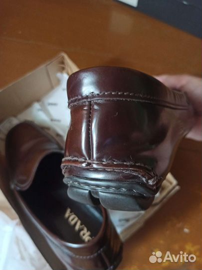 Мокасины prada кожаные