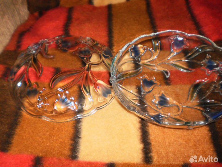 Тарелки стекло 2шт обе