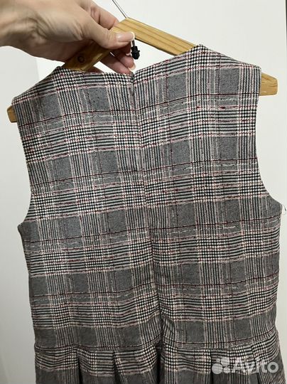 Платье в школу в полоску серое