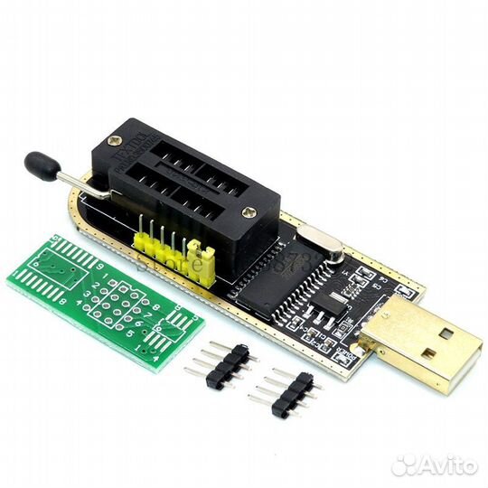 Программатор USB CH341A с прищепкой soic-8(SOP-8)