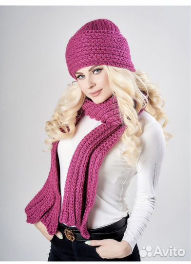 Шапка + шарф зимняя новая