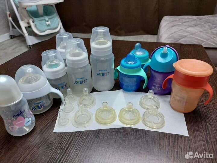 Детские бутылочки,поильники,непроливайка avent