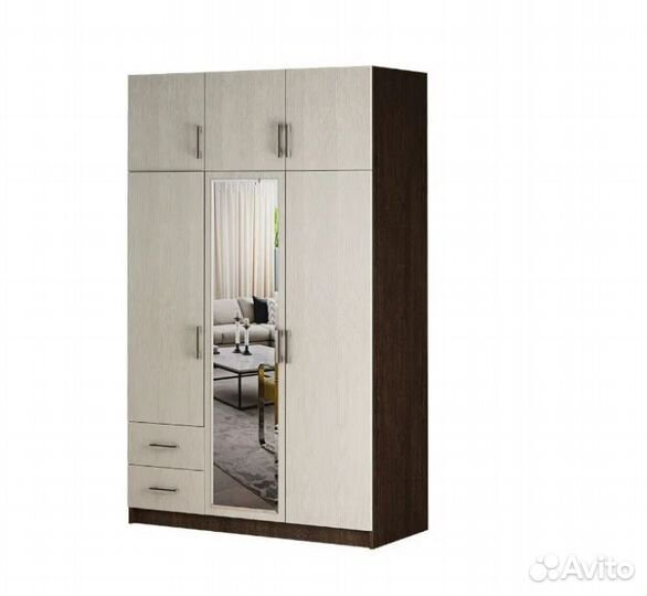 Шкаф трехстворчатый с ящиками венге / лоредо