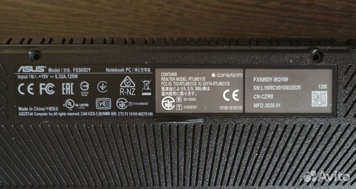 Игровой ноутбук Asus tuf gaming fx505dy-bq109