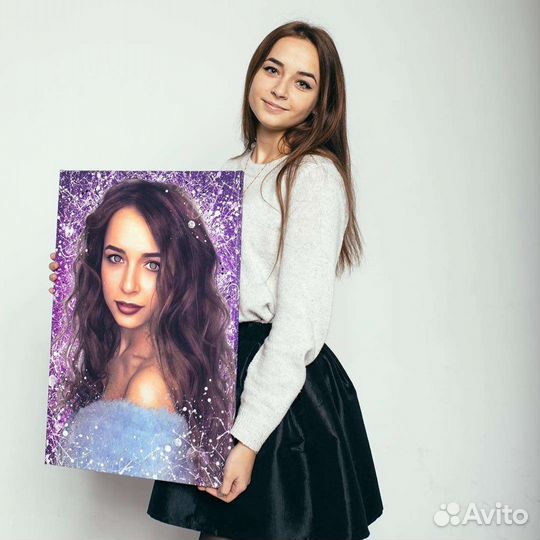 Портрет по фото на холсте, дрим арт, шарж