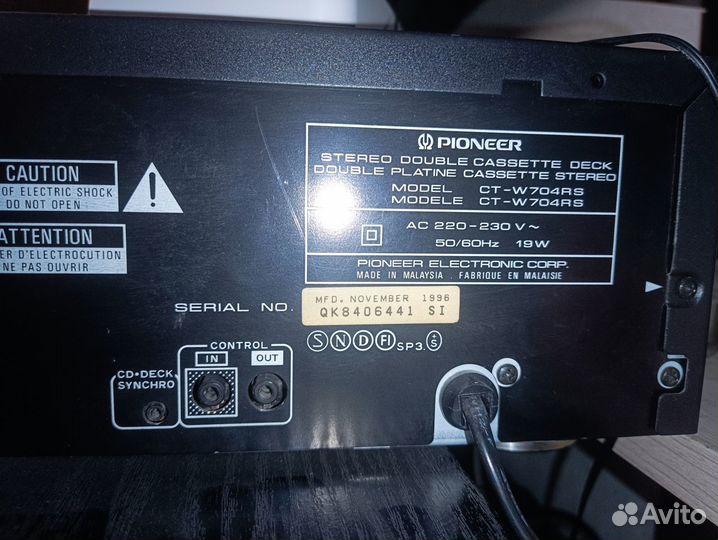 Кассетная дека pioneer CT-W704RS