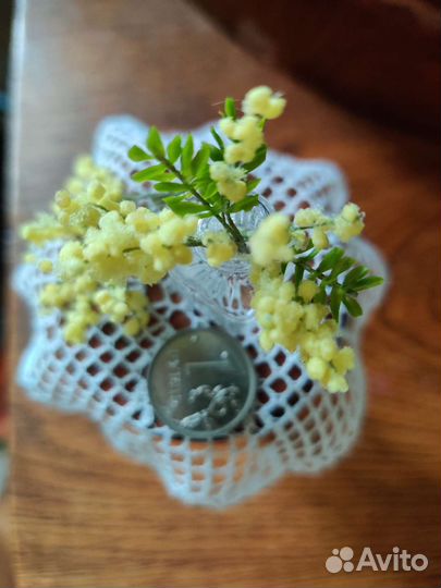 Букет мимозы миниатюра 1:12