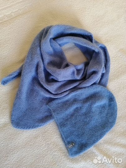 Новый комплект.Шапка и бактус.пух норки