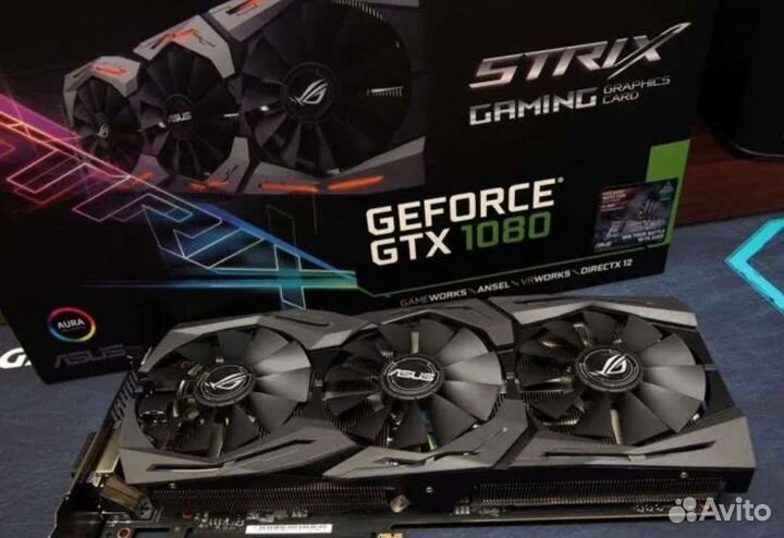 Видеокарта Asus ROG strix GTX 1080 холодная
