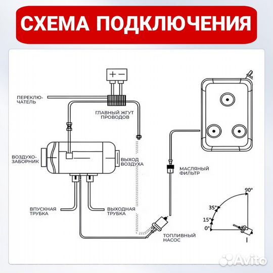 Автономный дизельный отопитель 2квт 12-24в