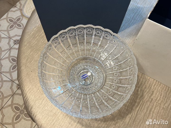 Фруктовница на ножке хрусталь 30см Classpo