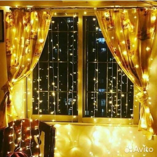Гирлянда штора. Новая
