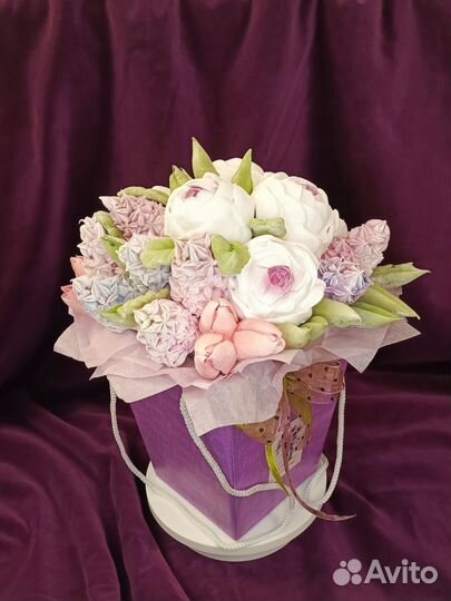 Зефирный букет. Весенние цветы. Подарок