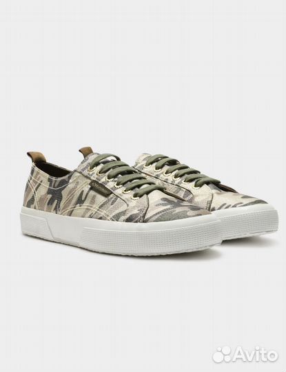 Кеды Superga Lamecamow Sneakers in Gold Camouflage