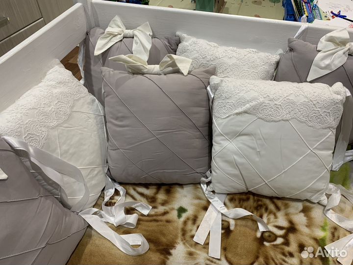 Бортики в кроватку и балдахин комплект