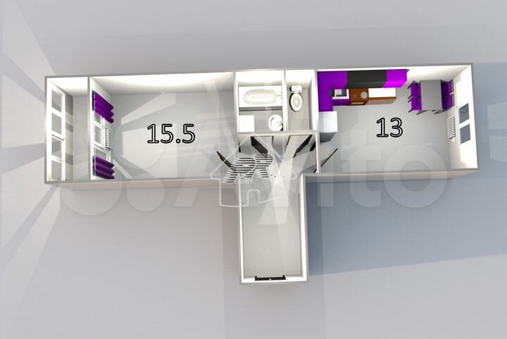 1-к. квартира, 42,2 м², 6/10 эт.