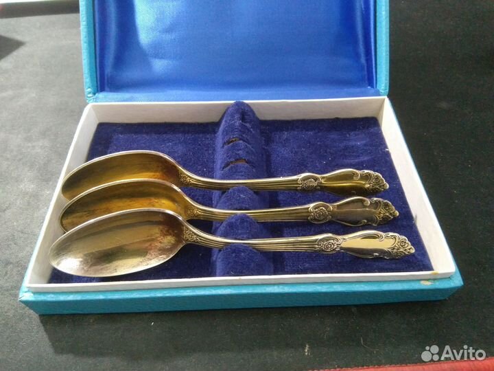 Ложки вилки чайн. мельхиор 6 шт от позолота