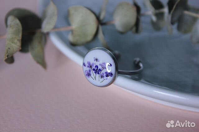 Кольца из эпоксидной смолы с цветами, регулируемые