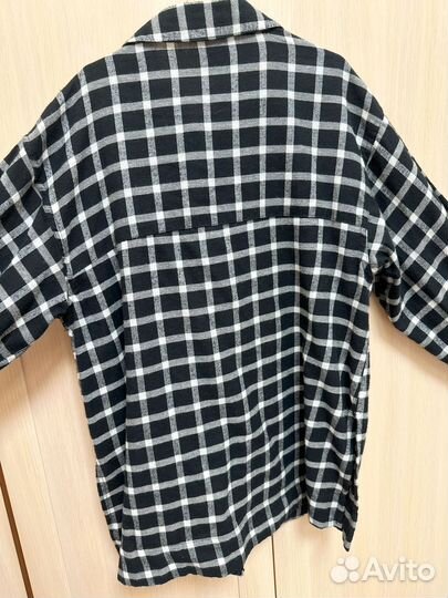 Белая клетчатая рубашка с принтом AC/DC из фланели