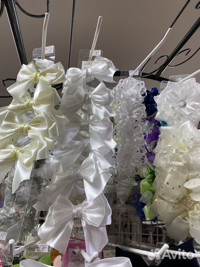 Банты для волос белые