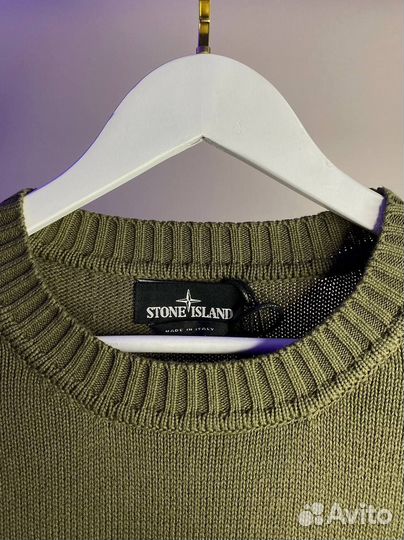 Свитер Stone Island боковой карман зеленый
