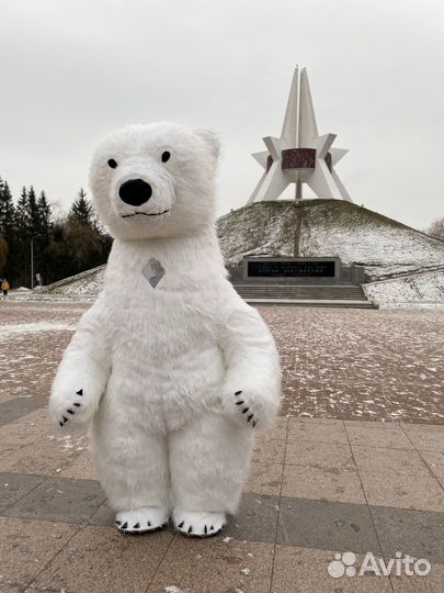 Белый мишка Поздравление Ростовой медведь