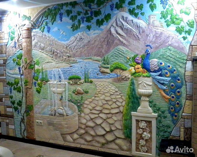 Барельеф, роспись