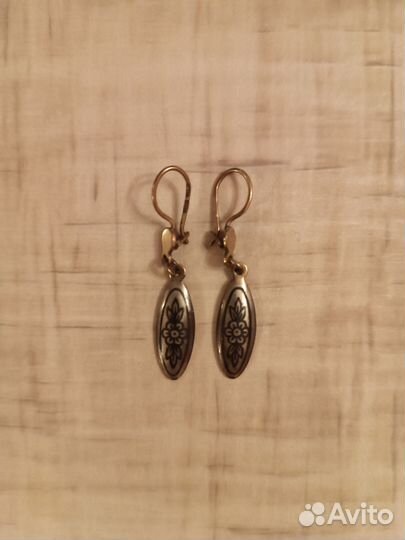 Серебряные серьги СССР винтаж