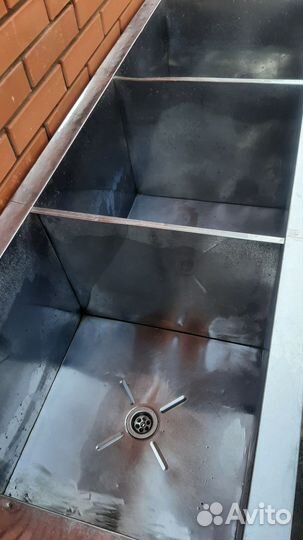 Ванна моечная нержавейка трёхсекционная