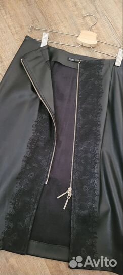 Кожаная юбка карандаш 44