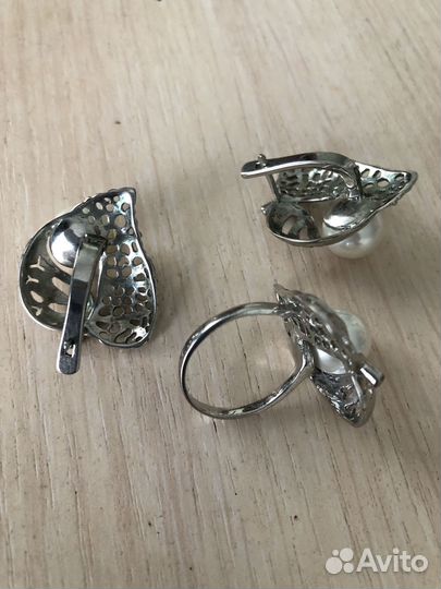 Набор серьги и кольцо